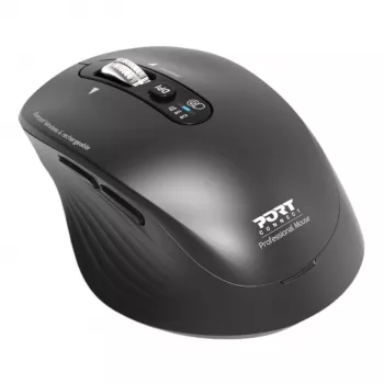 PORT Designs PORT Connect Professional BUSINESS Rechargeable Wireless Mouse - Optical - 6 Buttons - 2.4 GHz, Bluetooth - USB Receiver - Black