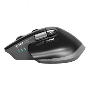 PORT Designs PORT Connect Professional ULTIMATE Bezprzewodowa Mysz Ładowalna - Optyczna - 6 Przycisków - 2,4 GHz, Bluetooth - Odbiornik USB