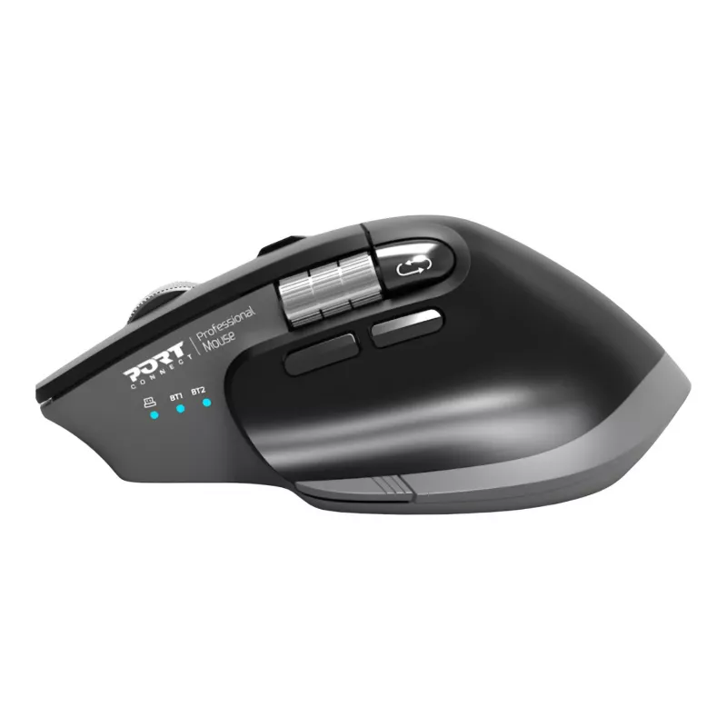PORT Designs PORT Connect Professional ULTIMATE Bezprzewodowa Mysz Ładowalna - Optyczna - 6 Przycisków - 2,4 GHz, Bluetooth - Odbiornik USB