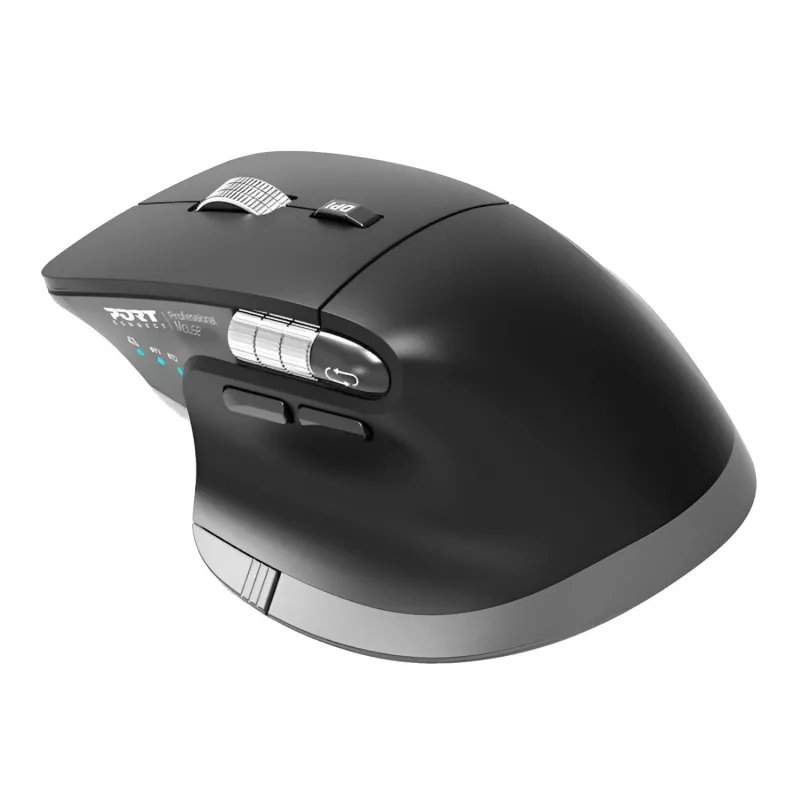 PORT Designs PORT Connect Professional ULTIMATE Bezprzewodowa Mysz Ładowalna - Optyczna - 6 Przycisków - 2,4 GHz, Bluetooth - Odbiornik USB