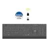 PORT Designs Wireless Rechargeable Illuminated Keyboard - French AZERTY Layout - Black