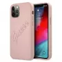 Guess GUHCP12LRSAVSRG Saffiano Vintage Script Hard Case do Apple iPhone 12 Pro Max, Różowy