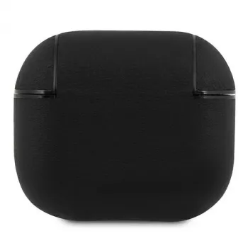 BMW BMA3SSLBK AirPods 3 etui czarne ze skóry naturalnej ze srebrnym logo
