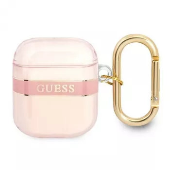 Guess GUA2HHTSP Strap Collection etui ochronne do Apple AirPods 1/2 - różowy