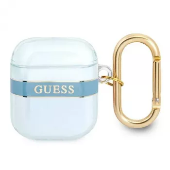Guess GUA2HHTSB AirPods 1/2 etui niebieskie Strap Collection