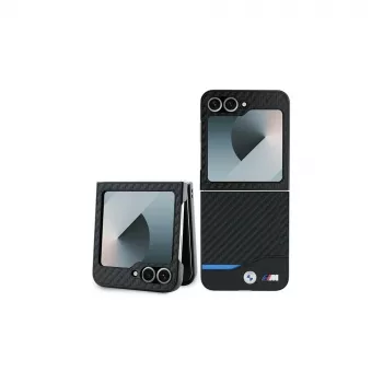 BMW Hardcase Carbon Blue Line do Samsung Galaxy Z Flip6 / Z Flip7 FE - Czarny