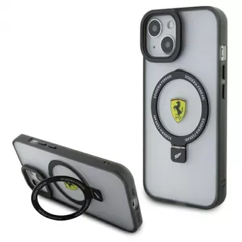 Ferrari FEHMP15MUSCAH iPhone 15 Plus / 14 Plus 6,7 inch Transparent Hard Case z uchwytem pierścieniowym, MagSafe, Kolekcja 2023