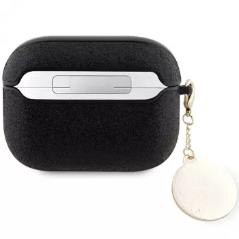 Guess GUAP2PGEHCDK Etui AirPods Pro 2 (2022/2023) Czarny z Mocowanym Błyszczącym Sercem z Diamentowym Charmem