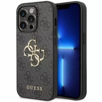 Guess GUHCP15L4GMGGR Hardcase do iPhone 15 Pro 6,1 inch - Szary 4G Duże Metalowe Logo