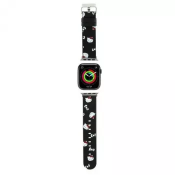 Hello Kitty HKAWMPSAPSK Pasek do Apple Watch 38/40/41mm Czarny Silikonowy Wzór Heads & Bows