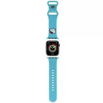 Hello Kitty HKAWMSCHBLB Pasek silikonowy do Apple Watch 38/40/41mm niebieski z główką Kitty
