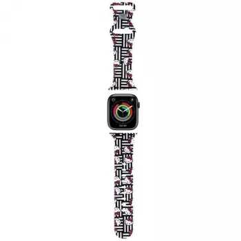 Pasek Hello Kitty HKAWMSDIESK do Apple Watch 38/40/41mm Czarny Silikonowy Heads & Stripes