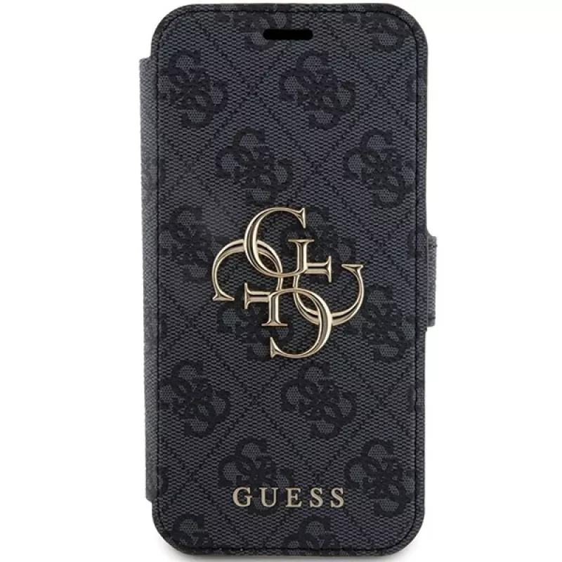 Guess GUBKP15L4GMGGR Etui Książkowe iPhone 15 Pro 6,1 inch Szary 4G Metal Logo