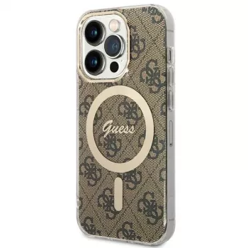 Guess GUHMP15LH4STW Hardcase do Apple iPhone 15 Pro 6,1 inch Brązowy IML 4G MagSafe