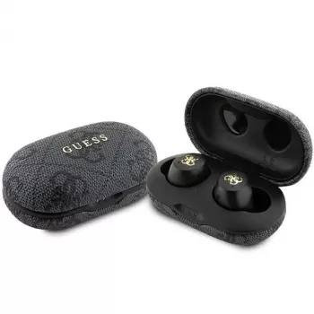 Guess 4G Metal Logo Bluetooth TWS ENC Earbuds z etui ładującym (czarny)