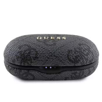 Guess 4G Metal Logo Bluetooth TWS ENC Earbuds z etui ładującym (czarny)