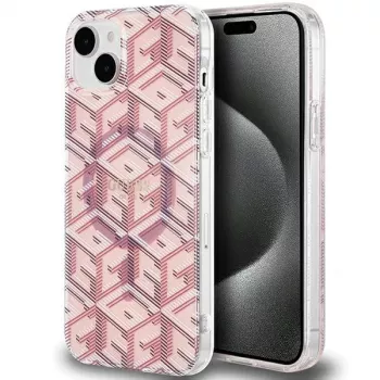 Guess GUHMP15SHGCUSTGP GCube Hardcase do iPhone 15/14/13 6,1 inch Różowy IML MagSafe