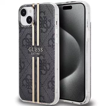Guess GUHCP15MH4PSEGK Hard Case do Apple iPhone 15 Plus / 14 Plus 6,7 inch Czarny 4G Gold Stripe