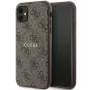 Guess GUHMN61G4GFRW Hardcase do Apple iPhone 11 / XR 6,1 inch Brązowa Skóra Metalowe Logo MagSafe Kolekcja 4G