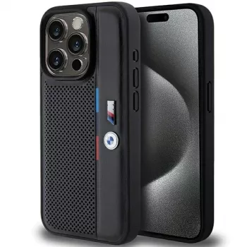 BMW Perforated Tricolor Line Hard Case do Apple iPhone 15 Pro 6.1 Czarny