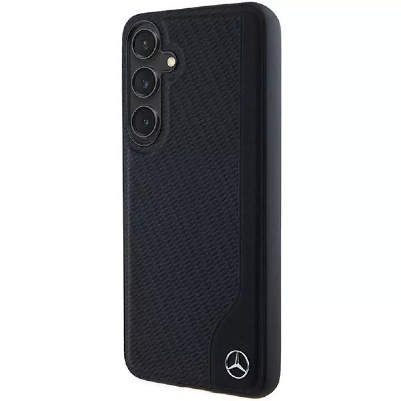 Mercedes-Benz MEHMS24S23RBGVK S24 S921 Black Hardcase Leather Debossed Line MagSafe do Samsung Galaxy S24