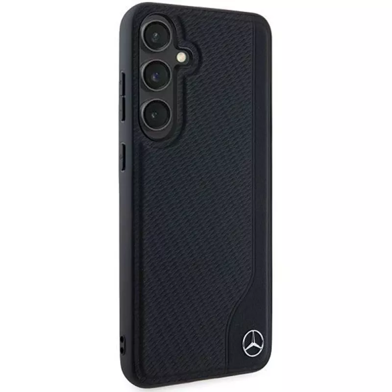 Mercedes-Benz MEHMS24S23RBGVK S24 S921 Black Hardcase Leather Debossed Line MagSafe do Samsung Galaxy S24