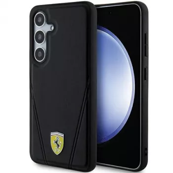 Ferrari FEHMS24MP3BAK Hot Stamp V Lines MagSafe Hard Case do Samsung Galaxy S24+ (Czarny)