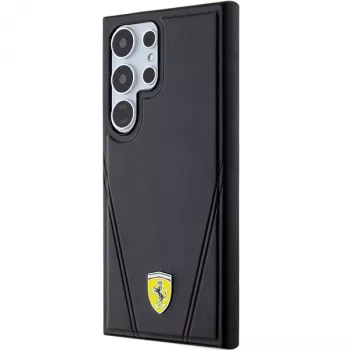 Ferrari FEHMS24LP3BAK Hardcase do Samsung Galaxy S24 Ultra, Czarny, Hot Stamp V Lines, MagSafe