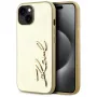 KARL LAGERFELD Wrinkled Metal Signature Phone Case do iPhone 15, Złoty