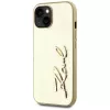 KARL LAGERFELD Wrinkled Metal Signature Phone Case do iPhone 15, Złoty