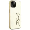 KARL LAGERFELD Wrinkled Metal Signature Phone Case do iPhone 15, Złoty