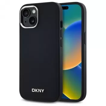 DKNY DKHMP14SPSCMCLK Twarde etui do Apple iPhone 14, 6,1 inch, czarne, z logo, MagSafe