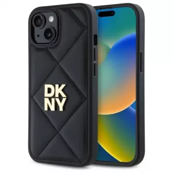 DKNY DKHCP14SPQDSLK Quilted Stack Logo Back Cover do Apple iPhone 14 6,1 inch Czarny