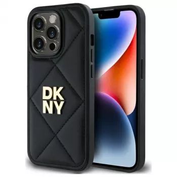 DKNY DKHCP14LPQDSLK Quilted Stack Logo Back Cover Case do Apple iPhone 14 Pro 6,1 inch Czarny