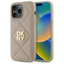 DKNY DKHCP14LPQDSLE Quilted Stack Logo Back Cover do iPhone 14 Pro 6,1 inch - Beżowy
