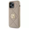 DKNY DKHCP14LPQDSLE Quilted Stack Logo Back Cover do iPhone 14 Pro 6,1 inch - Beżowy