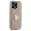 DKNY DKHCP14LPQDSLE Quilted Stack Logo Back Cover do iPhone 14 Pro 6,1 inch - Beżowy