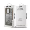 DKNY DKHMP15XPSOSPW Hardcase Skórzany Wzorzysty Metalowe Logo MagSafe do iPhone 15 Pro Max 6,7 inch Brązowy