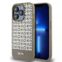 DKNY DKHMP15XPSOSPW Hardcase Skórzany Wzorzysty Metalowe Logo MagSafe do iPhone 15 Pro Max 6,7 inch Brązowy