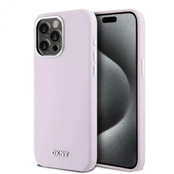 DKNY DKHMP15XSMCHLP Etui twarde z płynnego silikonu z MagSafe do Apple iPhone 15 Pro Max 6,7 inch Różowy