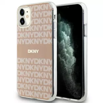 DKNY DKHMN61HRHSEP Hardcase do iPhone 11 / XR 6,1 inch Różowy Mono & Stripe MagSafe