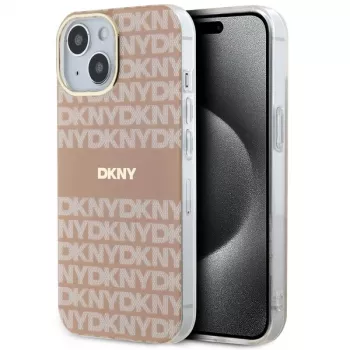 DKNY DKHMP14SHRHSEP Hardcase IML Mono & Stripe MagSafe do Apple iPhone 14 / 15 / 13 6,1 inch Różowy
