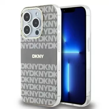 DKNY DKHMP15XHRHSEE Hardcase do iPhone 15 Pro Max 6,7 inch Beżowy IML Mono & Stripe MagSafe