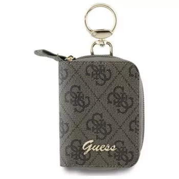 Etui na kable Guess GUABP4DPTW brązowe 4G Triangle organizer na akcesoria z eko-skóry