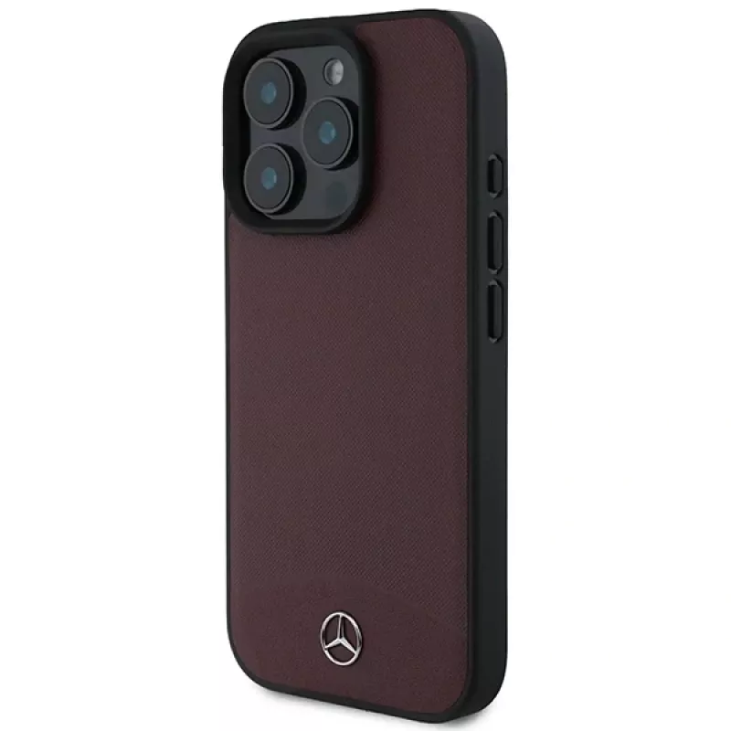 Mercedes-Benz MEHMP16L23RBARR Hardcase do iPhone 16 Pro 6,3 inch Czerwona skóra teksturowana i gładka MagSafe
