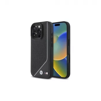 BMW M Perforated Twisted Line MagSafe Hard Case do iPhone 16 Pro (6,3 cala) - Czarny