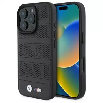 BMW M Perforated And Stitched Line MagSafe Hard Case do iPhone 16 Pro Max 6.9 Czarny