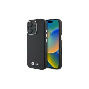 BMW M Collection Smooth Full Wrapped Metal MagSafe Hard Case dla Apple iPhone 16 Pro 6,3 cala - Czarny