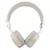 Guess Grained Classic Round Shape Wireless Bluetooth Over-Ear Headphones with ENC, Beige