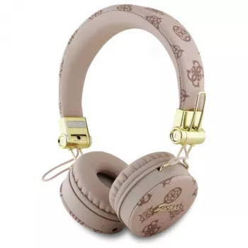 Guess Peony Script Round Shape Bezprzewodowe Słuchawki Nauszne z ENC, Brązowy